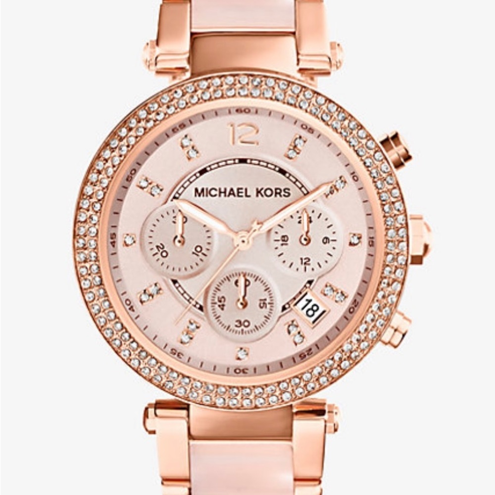 Michael Kors Parker Rose Gold Blush Acetate Watch